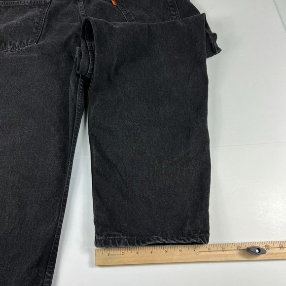VTG 90s Levi's Jeans Men's 39 x 30* 550 Relaxed Straight Black Denim Orange Tab - Picture 11 of 16